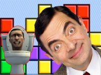 Mr Bean & Skibidi Tetris Online Puzzle Game